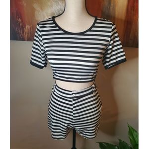 💋 crop top short set